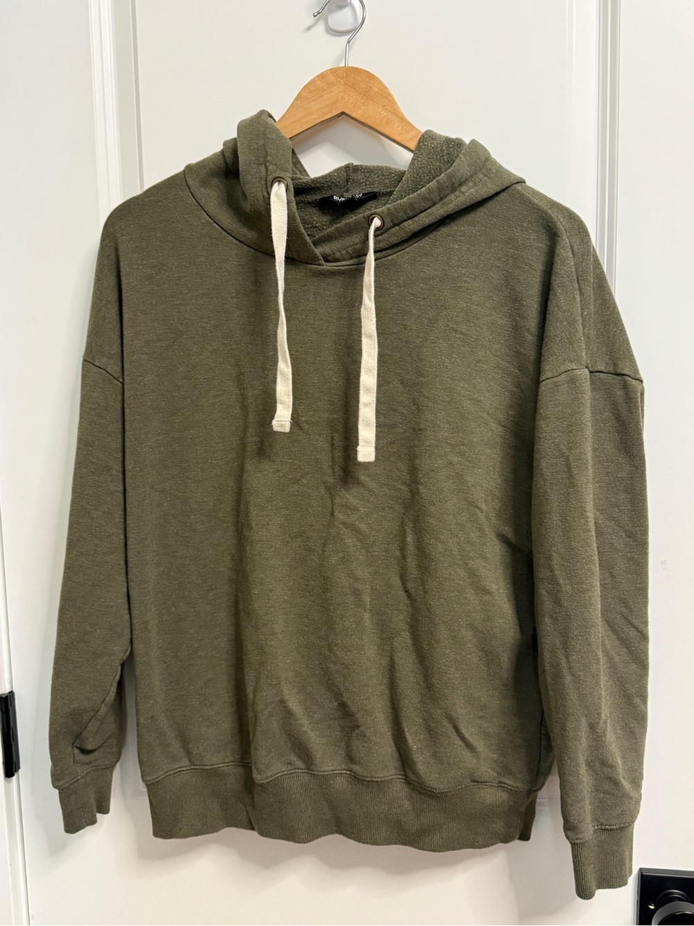 Buffalo David Bitton Olive Green Hooded Sweatshirt with Cream Drawstrings